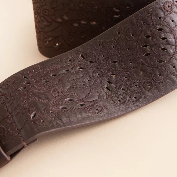 Free People| ‘Laurel’ Leather Embroidered Hip Belt - Picture 5 of 12